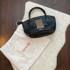 Guess purse black with gold studs